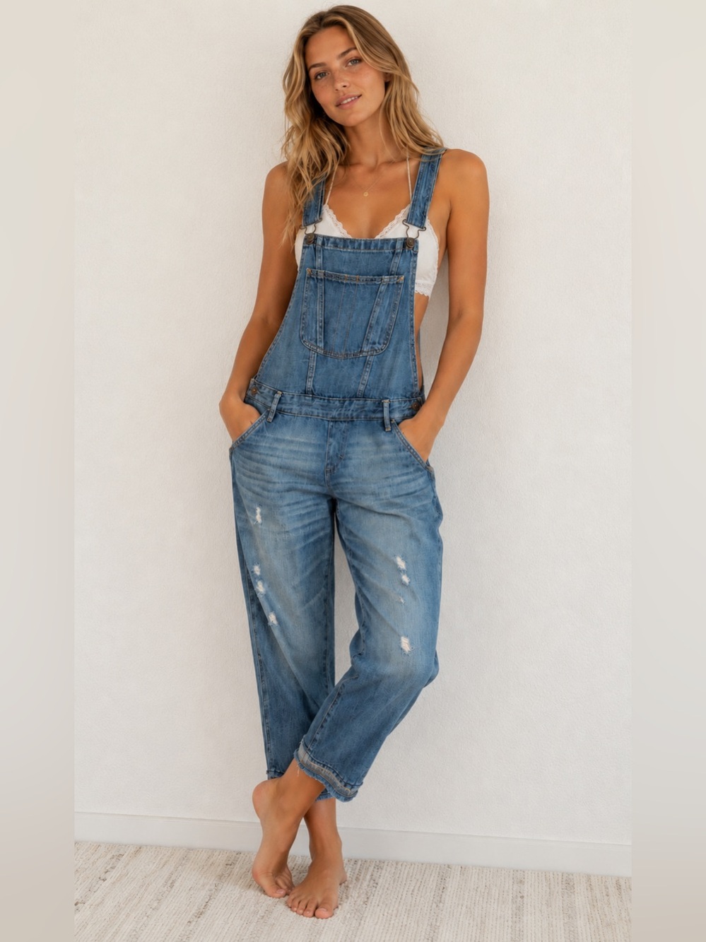 Abercrombie and Fitch Light Wash Denim Overalls